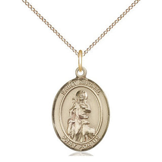 14kt Gold Filled Saint Rachel Medal Religious Jewelry Engraved Catholic Saint Jewelry