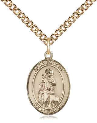 14kt Gold Saint Rachel Medal Engraved Catholic Saint Jewelry