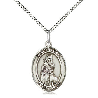 Sterling Silver Saint Rachel Medal Religious Jewelry Engraved Catholic Saint Jewelry