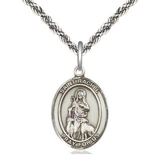 Sterling Silver Saint Rachel Medal Religious Jewelry Engraved Catholic Saint Jewelry