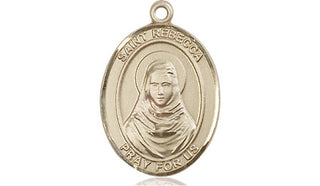 14kt Gold Filled Saint Rebecca Medal Engraved Catholic Saint Jewelry