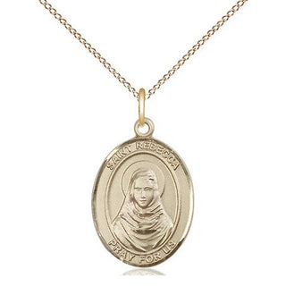 14kt Gold Filled Saint Rebecca Medal Religious Jewelry Engraved Catholic Saint Jewelry