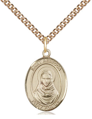 14kt Gold Filled Saint Rebecca Medal Religious Jewelry Engraved Catholic Saint Jewelry