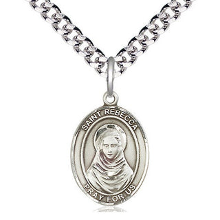 Pewter Saint Rebecca Medal Religious Jewelry Engraved Catholic Saint Jewelry