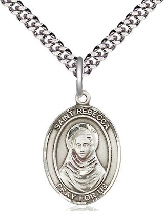 Sterling Silver Saint Rebecca Medal Religious Jewelry Engraved Catholic Saint Jewelry