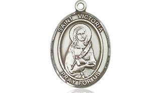 Pewter Saint Victoria Medal Engraved Catholic Saint Jewelry