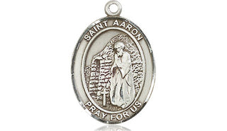 Sterling Silver Saint Aaron Medal Religious Jewelry Engraved Catholic Saint Jewelry