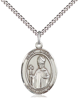 Sterling Silver Saint Austin Medal Religious Jewelry Engraved Catholic Saint Jewelry