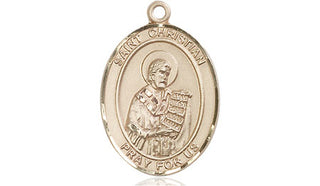 14kt Gold Filled Saint Christian Demosthenes Medal Engraved Catholic Saint Jewelry