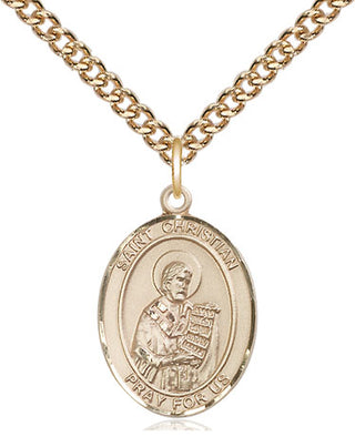 14kt Gold Filled Saint Christian Demosthenes Medal Religious Jewelry Engraved Catholic Saint Jewelry
