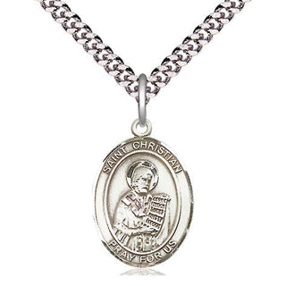 Pewter Saint Christian Demosthenes Medal Religious Jewelry Engraved Catholic Saint Jewelry