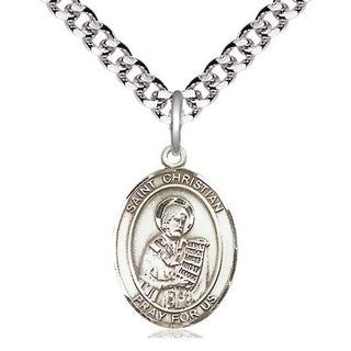 Pewter Saint Christian Demosthenes Medal Religious Jewelry Engraved Catholic Saint Jewelry