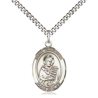 Pewter Saint Christian Demosthenes Medal Religious Jewelry Engraved Catholic Saint Jewelry