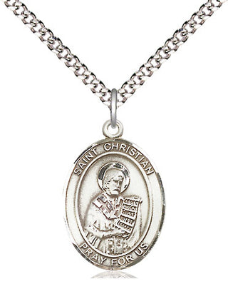 Sterling Silver Saint Christian Demosthenes Medal Religious Jewelry Engraved Catholic Saint Jewelry