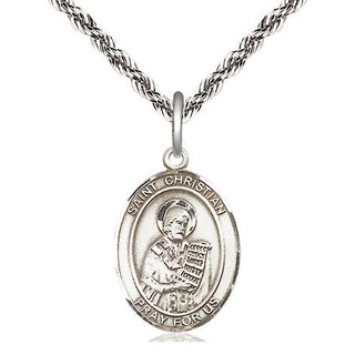 Sterling Silver Saint Christian Demosthenes Medal Religious Jewelry Engraved Catholic Saint Jewelry