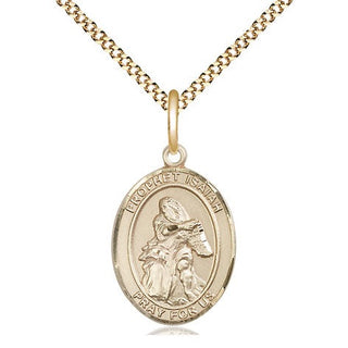 14kt Gold Filled Saint Isaiah Medal Religious Jewelry Engraved Catholic Saint Jewelry