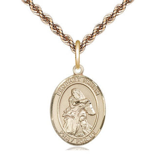 14kt Gold Filled Saint Isaiah Medal Religious Jewelry Engraved Catholic Saint Jewelry