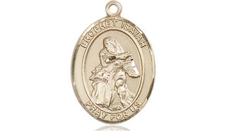 14kt Gold Saint Isaiah Medal Engraved Catholic Saint Jewelry
