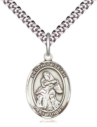 Pewter Saint Isaiah Medal Religious Jewelry Engraved Catholic Saint Jewelry