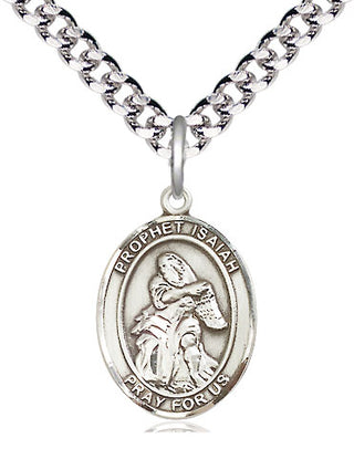 Pewter Saint Isaiah Medal Religious Jewelry Engraved Catholic Saint Jewelry