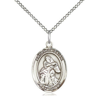 Sterling Silver Saint Isaiah Medal Religious Jewelry Engraved Catholic Saint Jewelry