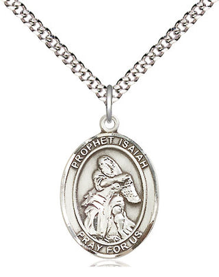 Sterling Silver Saint Isaiah Medal Religious Jewelry Engraved Catholic Saint Jewelry