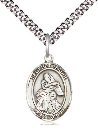 Sterling Silver Saint Isaiah Medal Religious Jewelry Engraved Catholic Saint Jewelry