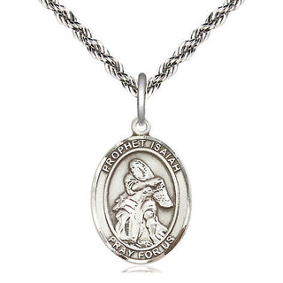 Sterling Silver Saint Isaiah Medal Religious Jewelry Engraved Catholic Saint Jewelry