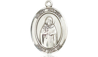 Pewter Saint Samuel Medal Engraved Catholic Saint Jewelry