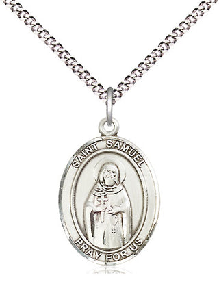 Pewter Saint Samuel Medal Religious Jewelry Engraved Catholic Saint Jewelry