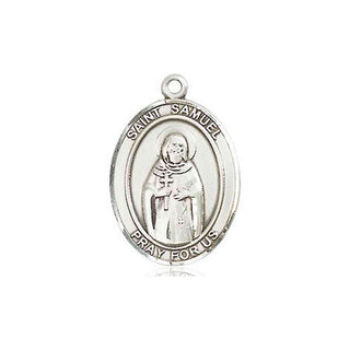 Sterling Silver Saint Samuel Medal Religious Jewelry Engraved Catholic Saint Jewelry