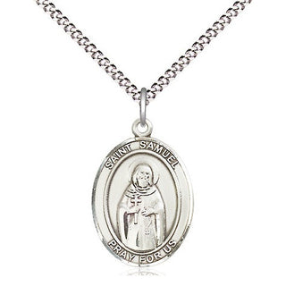 Sterling Silver Saint Samuel Medal Religious Jewelry Engraved Catholic Saint Jewelry