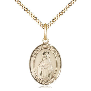 14kt Gold Filled Saint Hildegard von Bingen Medal Religious Jewelry Engraved Catholic Saint Jewelry