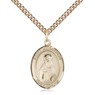 14kt Gold Filled Saint Hildegard von Bingen Medal Religious Jewelry Engraved Catholic Saint Jewelry
