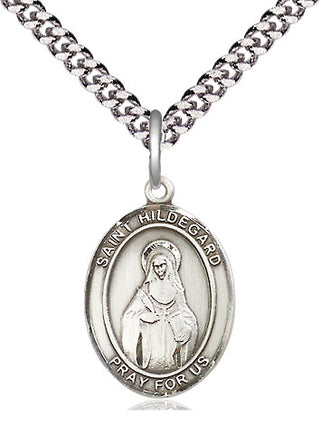 Pewter Saint Hildegard von Bingen Medal Religious Jewelry Engraved Catholic Saint Jewelry