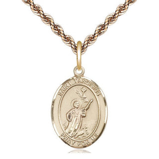 14kt Gold Filled Saint Tarcisius Medal Religious Jewelry Engraved Catholic Saint Jewelry