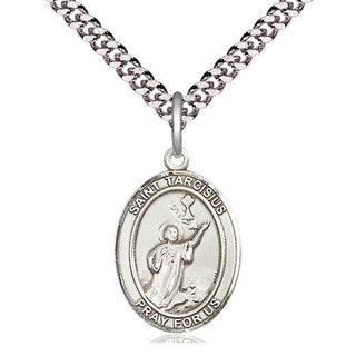 Pewter Saint Tarcisius Medal Religious Jewelry Engraved Catholic Saint Jewelry