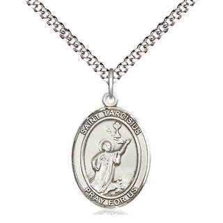 Pewter Saint Tarcisius Medal Religious Jewelry Engraved Catholic Saint Jewelry