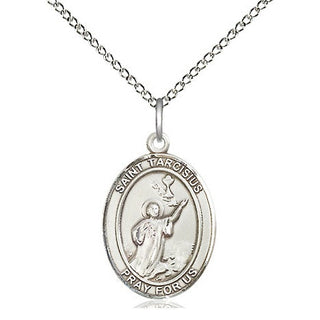 Sterling Silver Saint Tarcisius Medal Religious Jewelry Engraved Catholic Saint Jewelry