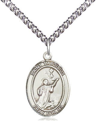 Sterling Silver Saint Tarcisius Medal Religious Jewelry Engraved Catholic Saint Jewelry