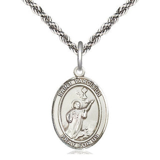 Sterling Silver Saint Tarcisius Medal Religious Jewelry Engraved Catholic Saint Jewelry