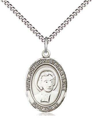 Pewter Saint John Baptist de la Salle Medal Religious Jewelry Engraved Catholic Saint Jewelry
