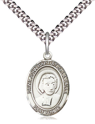Pewter Saint John Baptist de la Salle Medal Religious Jewelry Engraved Catholic Saint Jewelry