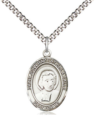 Pewter Saint John Baptist de la Salle Medal Religious Jewelry Engraved Catholic Saint Jewelry
