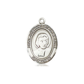 Sterling Silver Saint John Baptist de la Salle Medal Religious Jewelry Engraved Catholic Saint Jewelry