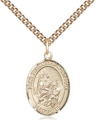 14kt Gold Filled Saint Bernard of Montjoux Medal Religious Jewelry Engraved Catholic Saint Jewelry