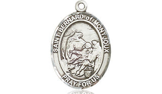 Pewter Saint Bernard of Montjoux Medal Engraved Catholic Saint Jewelry