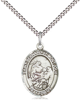Pewter Saint Bernard of Montjoux Medal Religious Jewelry Engraved Catholic Saint Jewelry