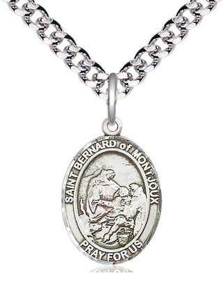 Pewter Saint Bernard of Montjoux Medal Religious Jewelry Engraved Catholic Saint Jewelry