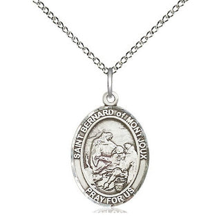 Sterling Silver Saint Bernard of Montjoux Medal Religious Jewelry Engraved Catholic Saint Jewelry